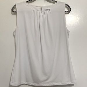 Calvin Klein sleeveless blouse. Size 12 White